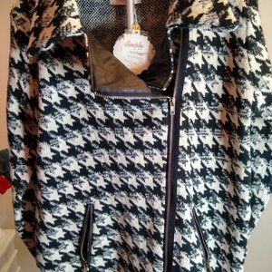 NWT Simply Couture Black & Cream Sweater Jacket
